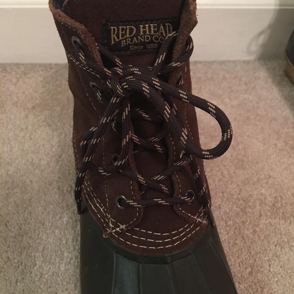 Size 10 red head duck boots worn twice